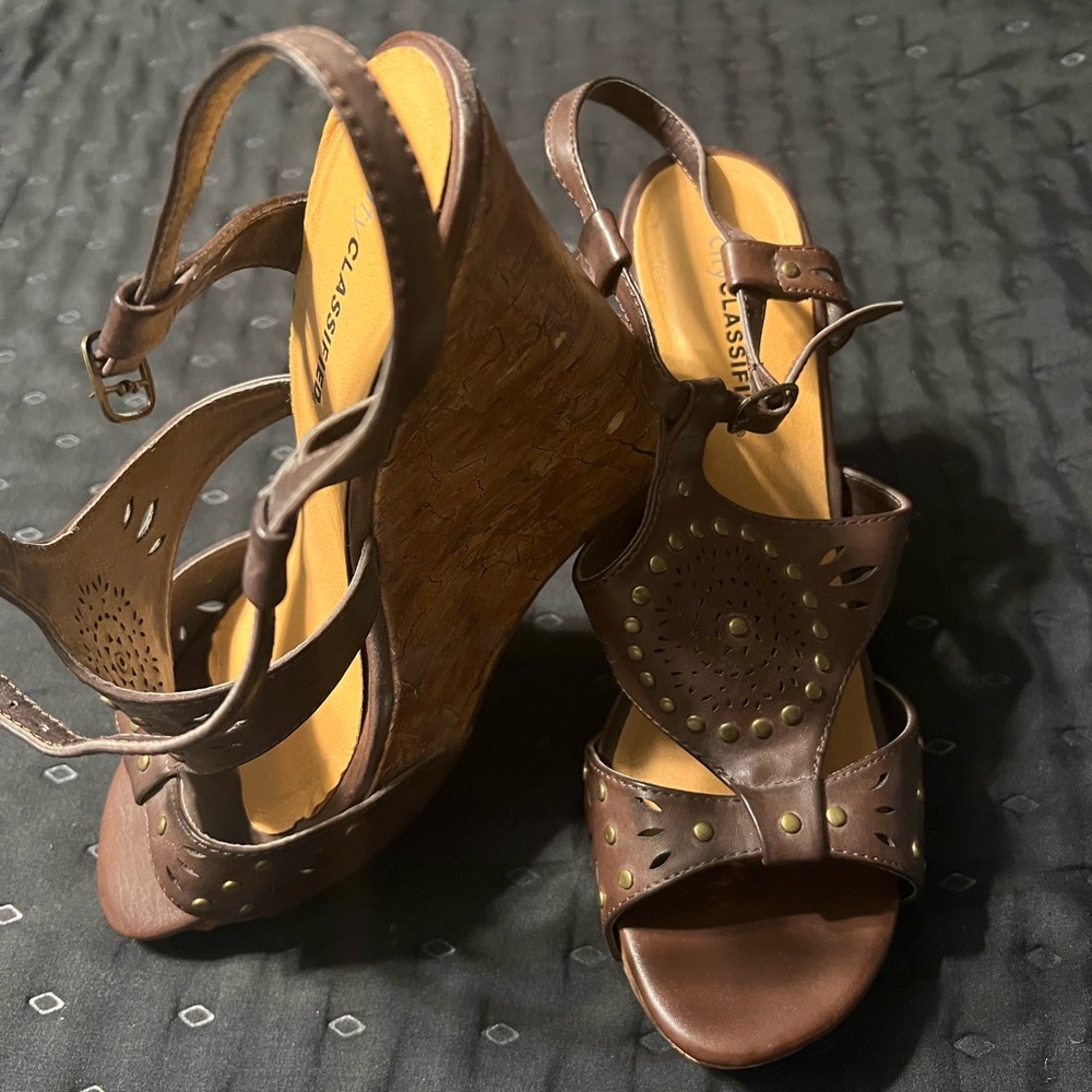 City Classified Wedge Sandals
